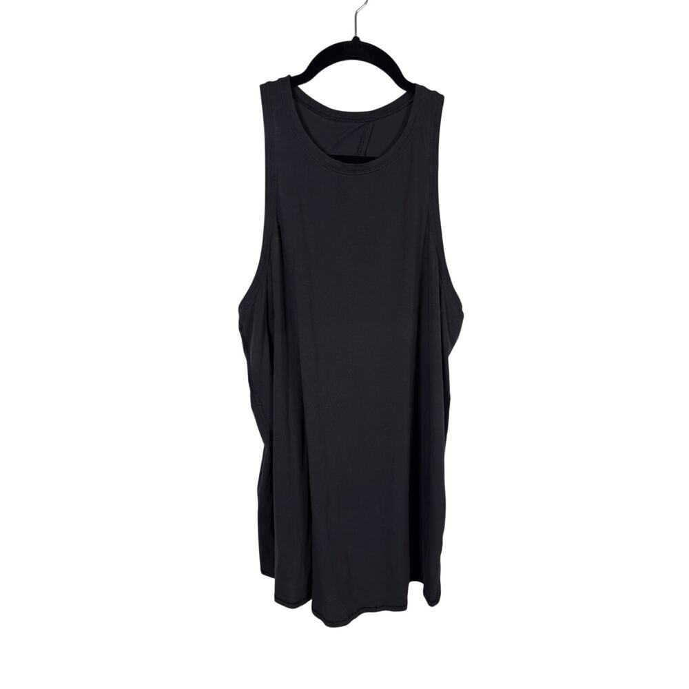 Lululemon All Tied Up Tank Top Womens 10 Black High Neck Tie Back Pima Cotton